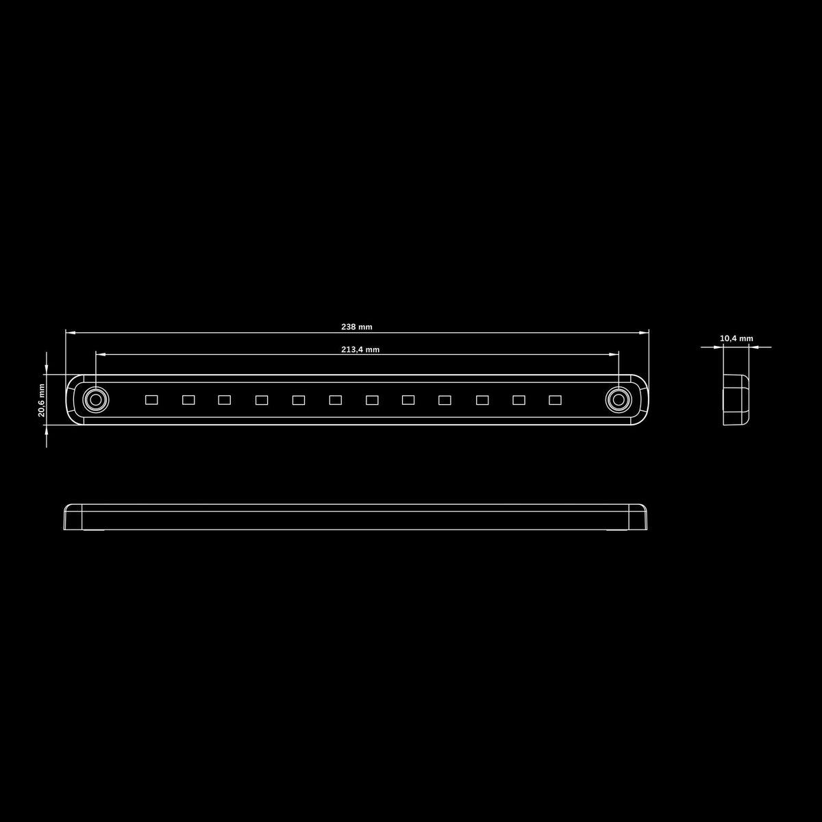 Strands DARK KNIGHT SLIM TAIL/BRAKE LIGHT 238MM