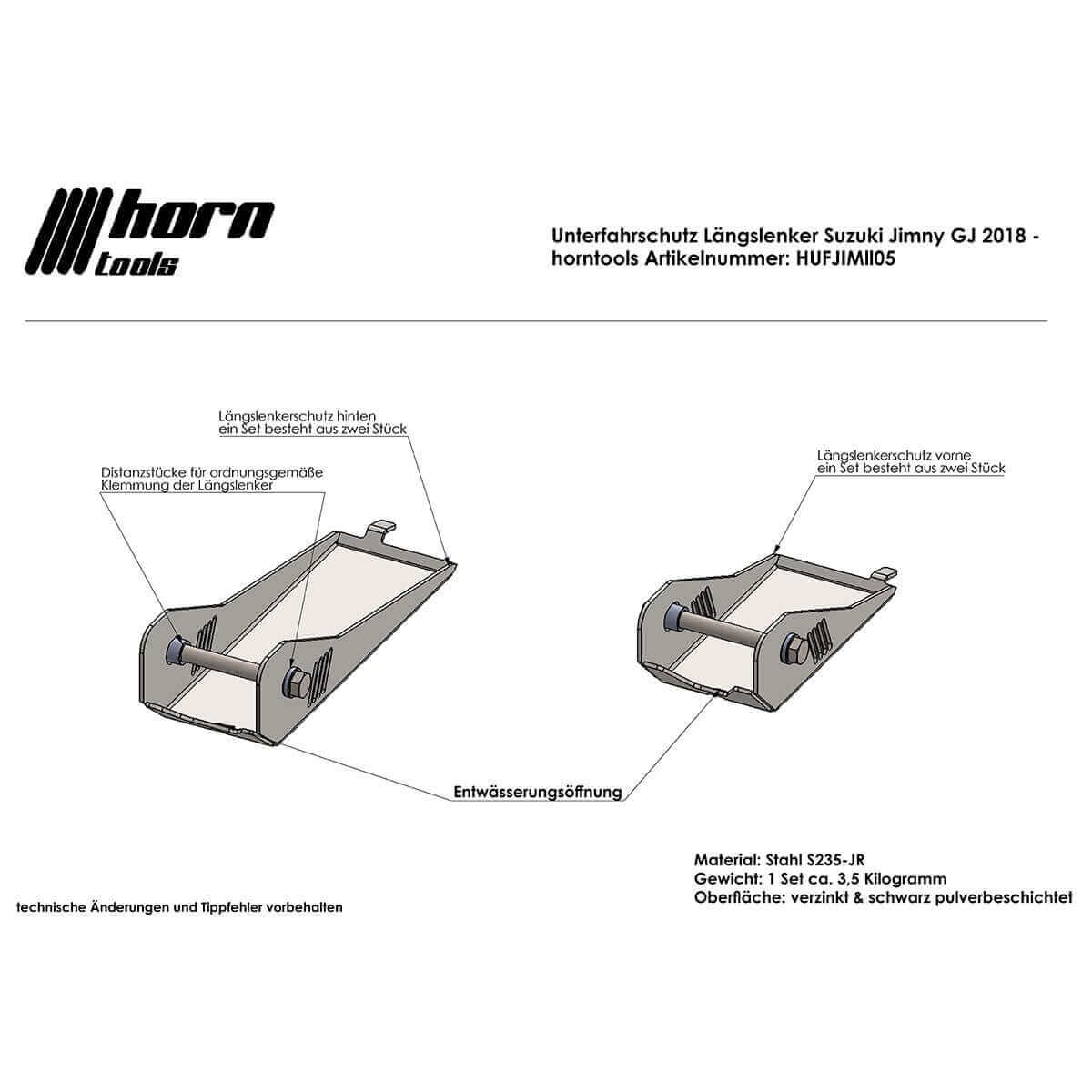Protezione antincastro, supporto braccio di traino per Suzuki Jimny GJ/HJ
