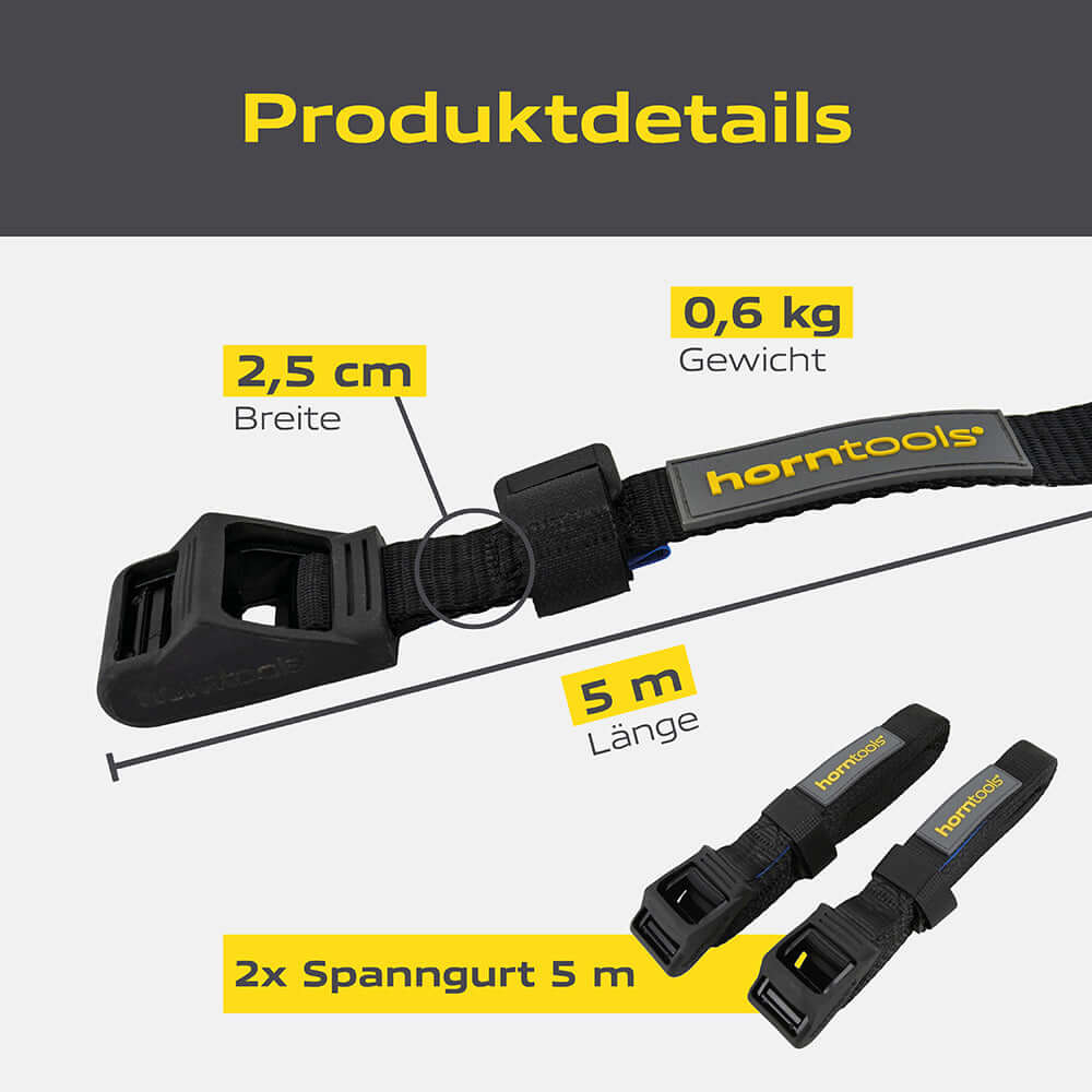 Spanngurt 5 m (450 kg Nutzlast) mit Kuntstoffschutz
