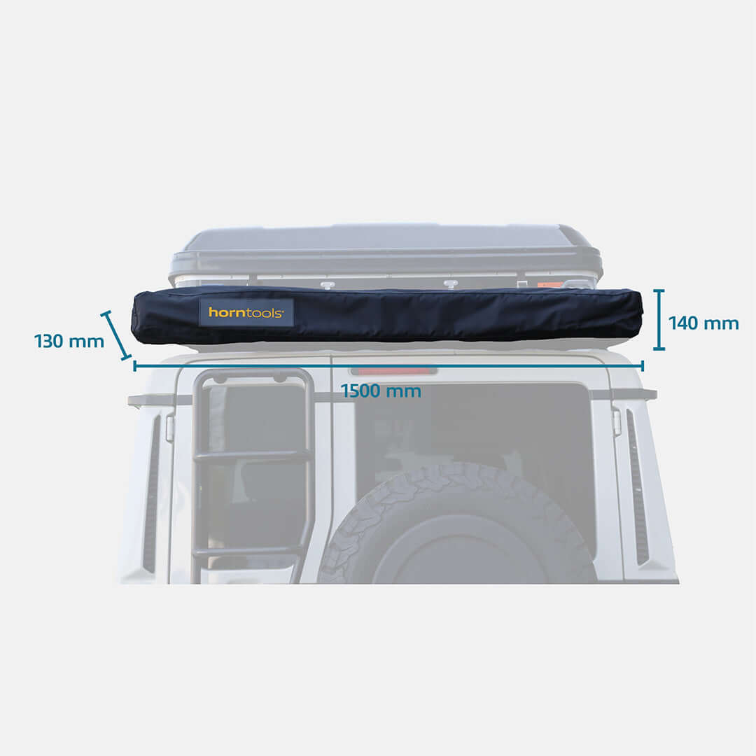 Heckmarkise Horizon Straight 1,5 m (freitragend) mit Sonnensegel